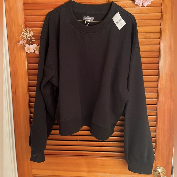 DL1961 Black Cropped Sweatshirt. NWT - Picture 3 of 5
